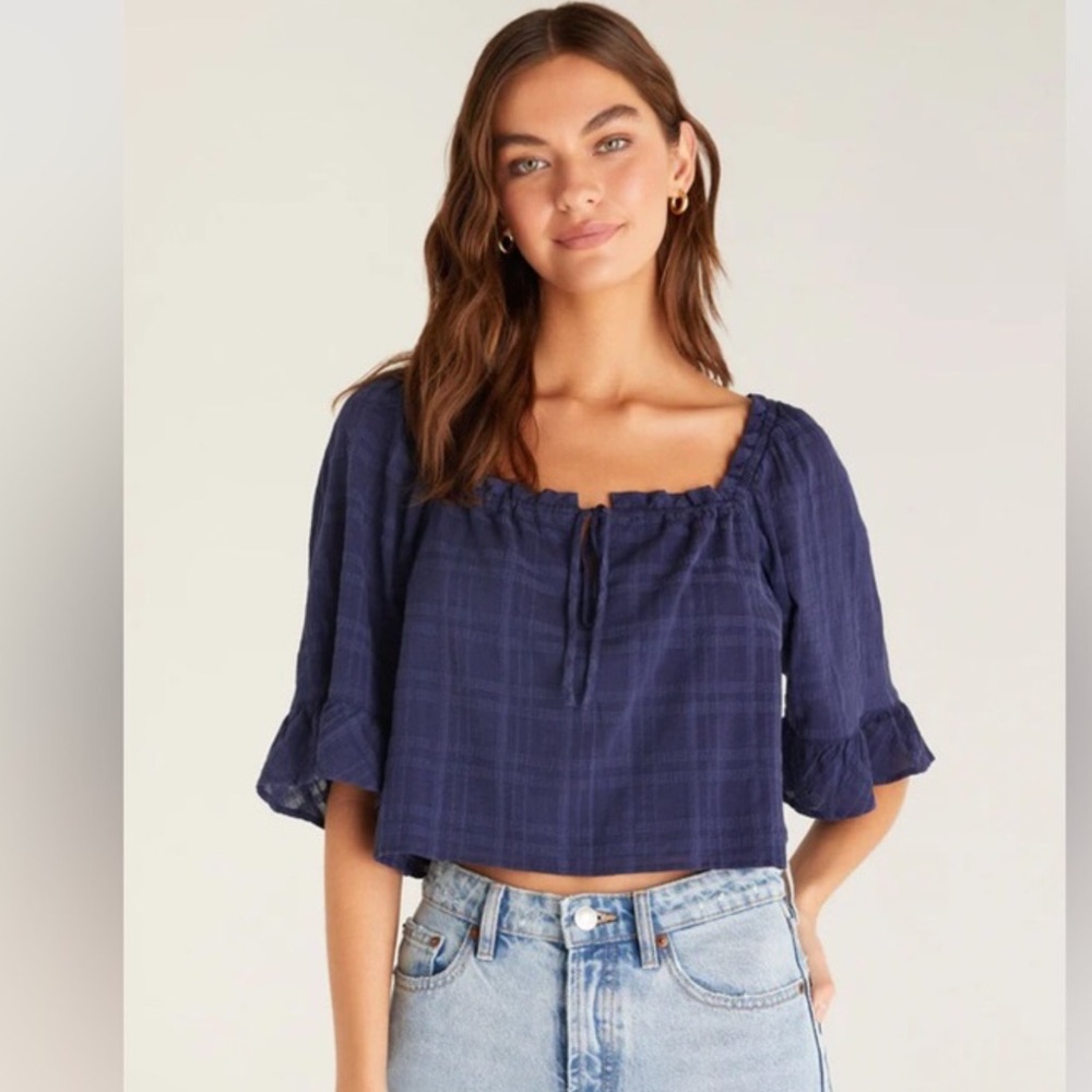 Z Supply Gabriella Top Navy
